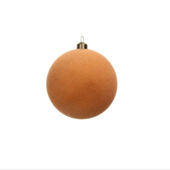 Michael's 4" Flocked Shatterproof Ball Ornaments by Ashland®- Brown - Picture 2 of 3